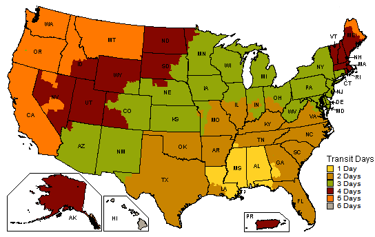 UPS map